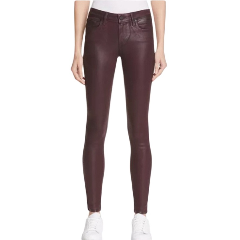 NWT Paige Verdugo Coated Skinny Jean in Pinot Noir - Sz 26
